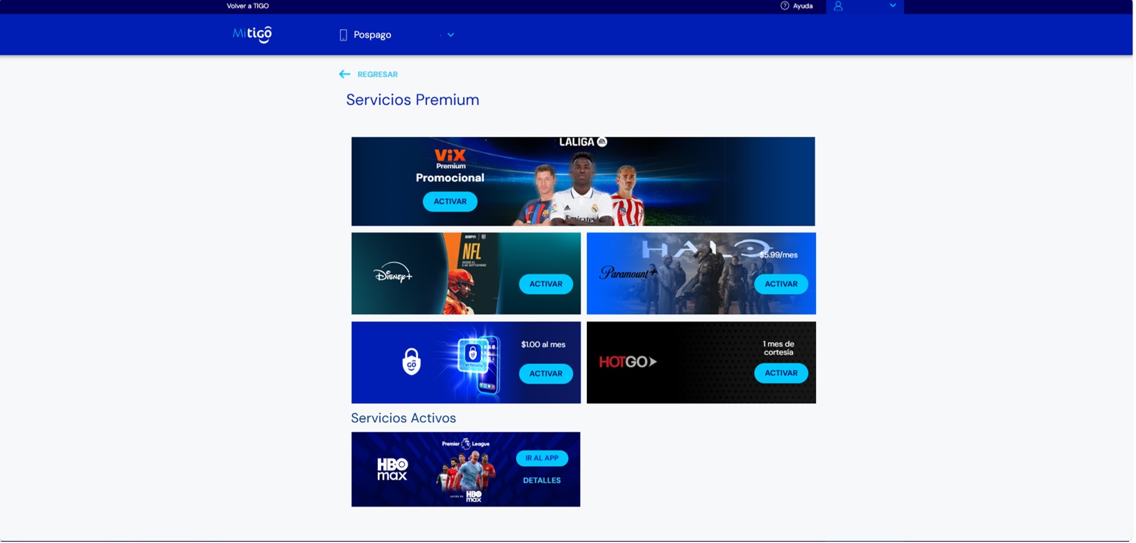 Mi Tigo Web: HBO Max activo